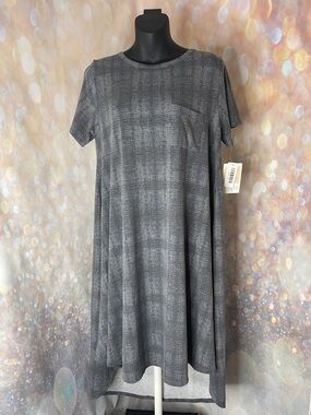 NWT LuLaRoe Carly Swing Dress Gray/Blue Size M